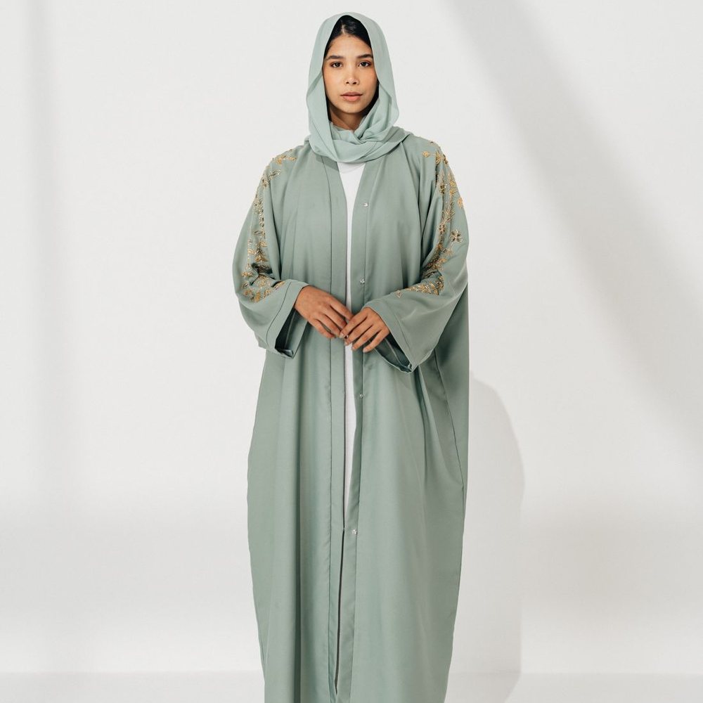 Kimono Open Abaya – Sage